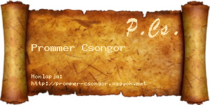Prommer Csongor névjegykártya